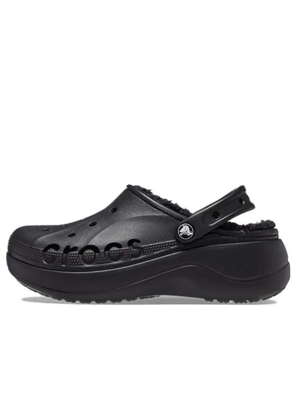 Кроссовки baya platform lined clog sandals 'black' Crocs — изображение 1 из 4, черный