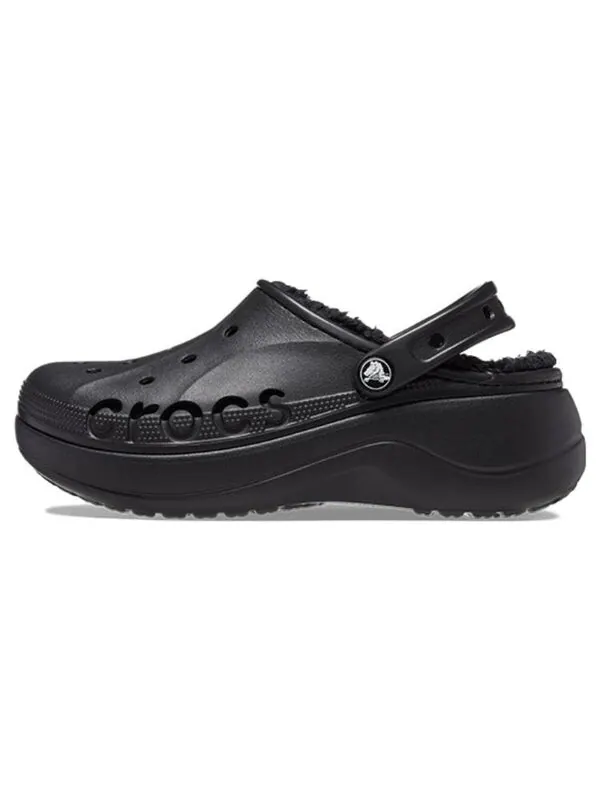 Кроссовки baya platform lined clog sandals 'black' Crocs — изображение 2 из 4, черный