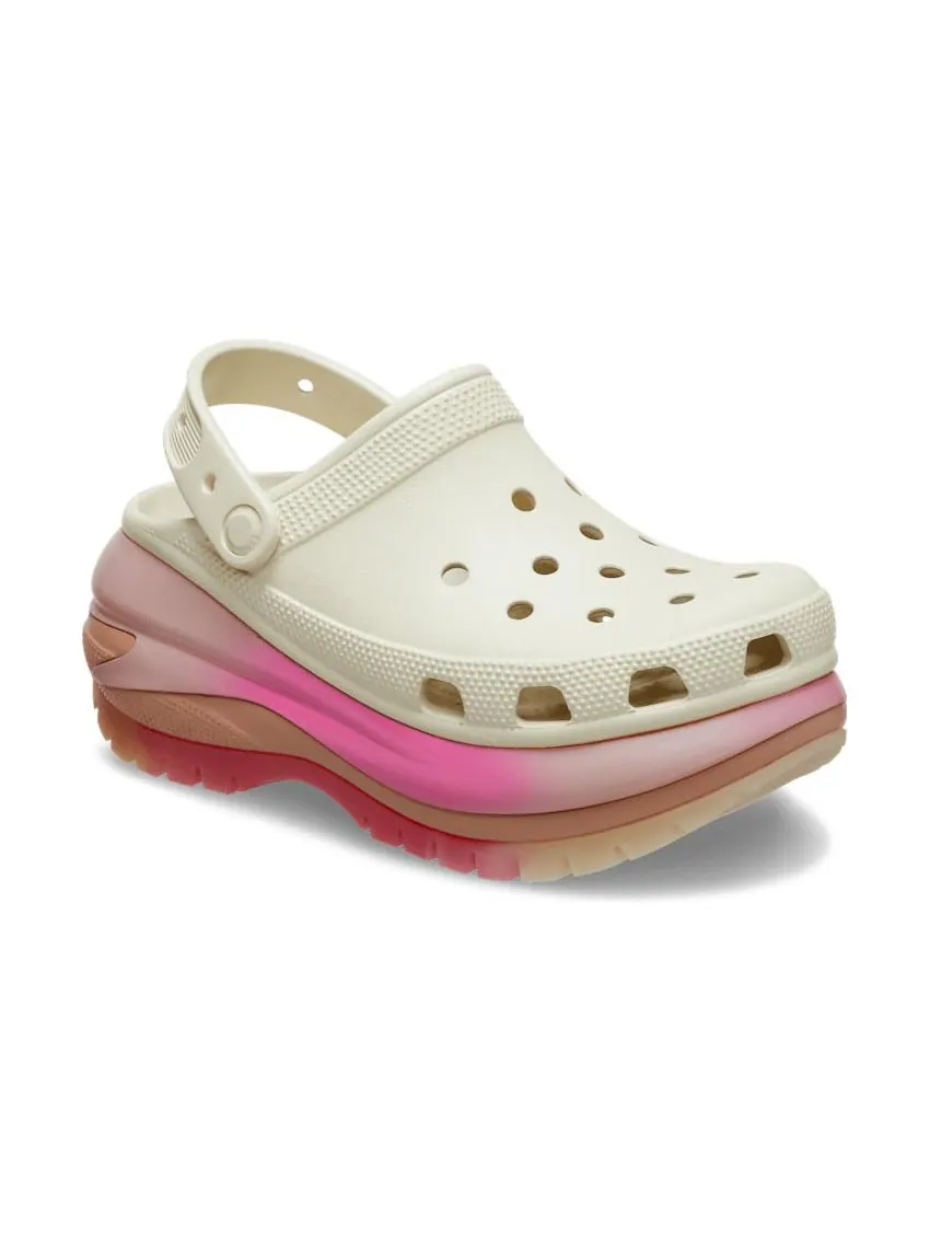 Кроссовки Crocs Mega Crush Color Dip Clog 'White Pink' — изображение 2 из 4, белый