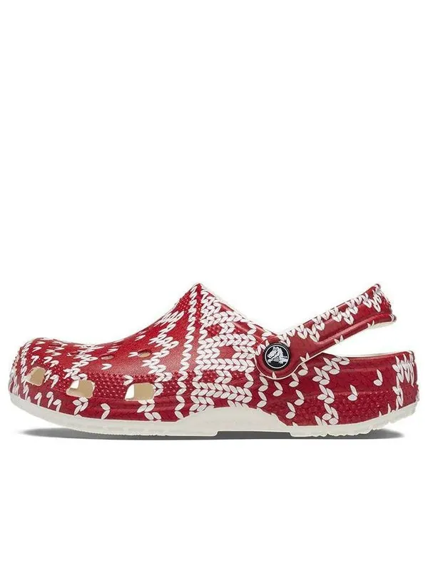 Сандалии classic holiday sweater graphic 'red white' Crocs — изображение 1 из 4, красный/белый