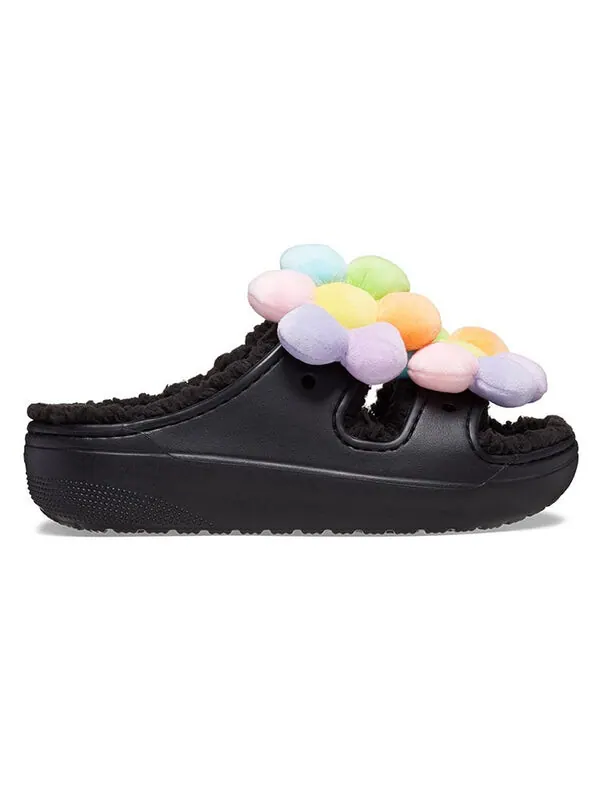 Тапочки classic cozy daisy clogs 'black multi' Crocs — изображение 2 из 4, черный/мульти
