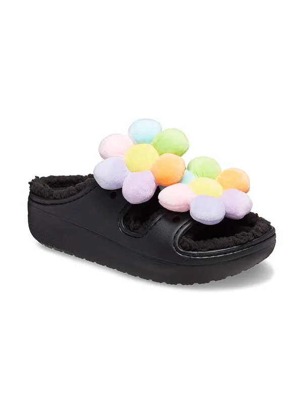 Тапочки classic cozy daisy clogs 'black multi' Crocs — изображение 3 из 4, черный/мульти
