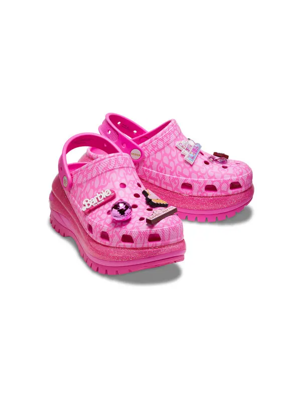 Сандалии classic mega crush clog 'barbie the movie electric pink' Crocs — изображение 2 из 2, розовый