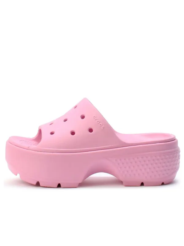 Тапочки stomp slides 'pink' Crocs — изображение 1 из 4, розовый