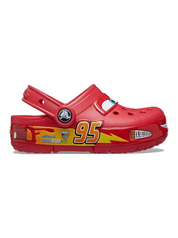 Кроссовки lightning mcqueen light up clogs 'red' Crocs — изображение 2 из 3, красный/желтый