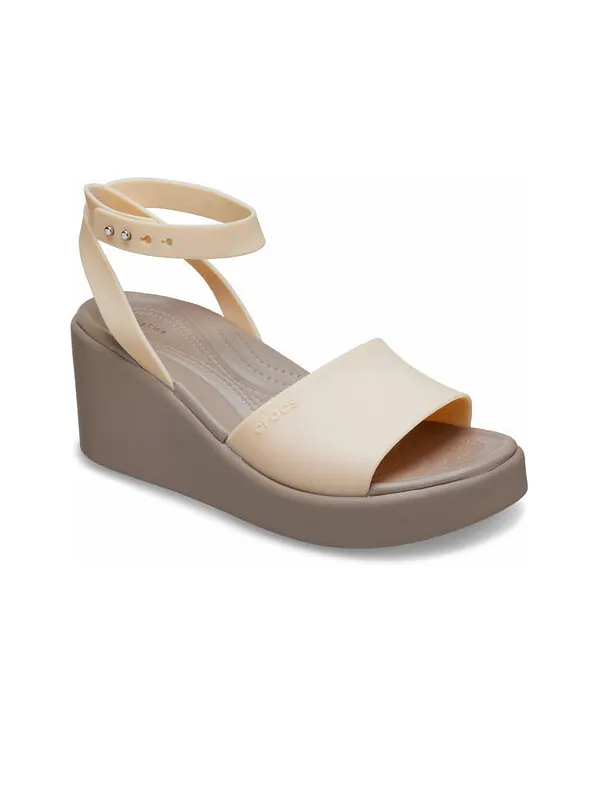Сандалии brooklyn ankle strap wedge sandals 'cream white brown' Crocs — изображение 3 из 4