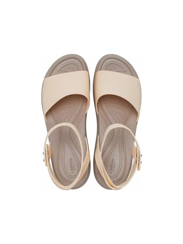 Сандалии brooklyn ankle strap wedge sandals 'cream white brown' Crocs — изображение 4 из 4