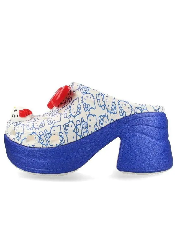Кроссовки hello kitty siren clogs 'white blue' Crocs — изображение 1 из 4, белый/синий/красный