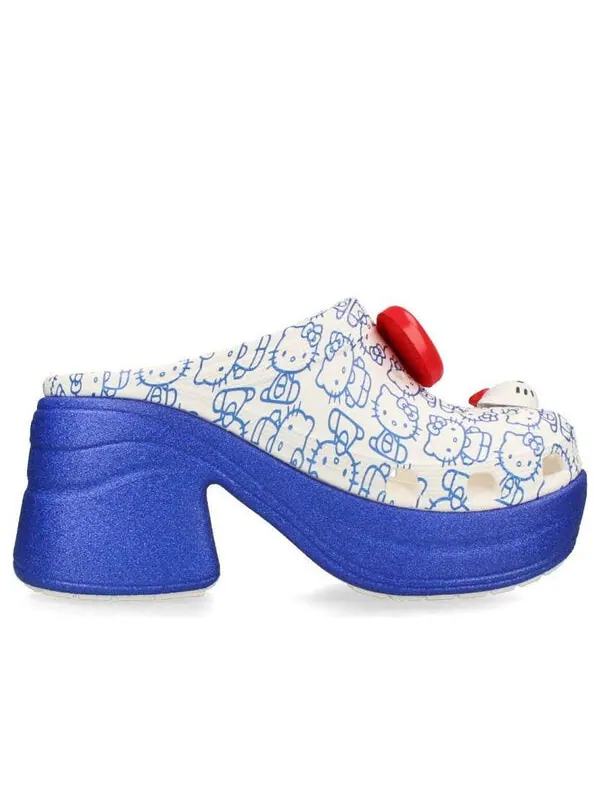 Кроссовки hello kitty siren clogs 'white blue' Crocs — изображение 2 из 4, белый/синий/красный