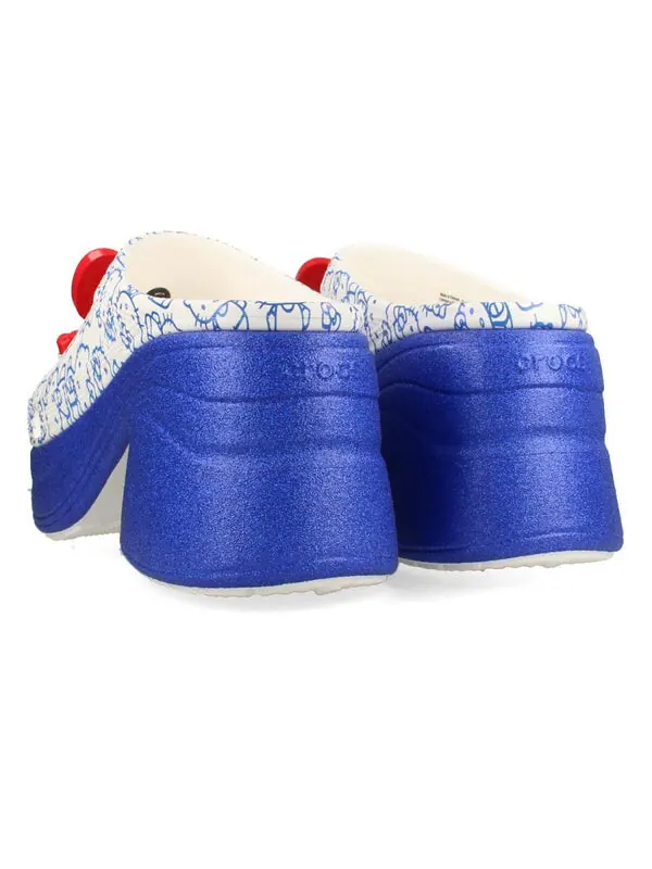 Кроссовки hello kitty siren clogs 'white blue' Crocs — изображение 4 из 4, белый/синий/красный