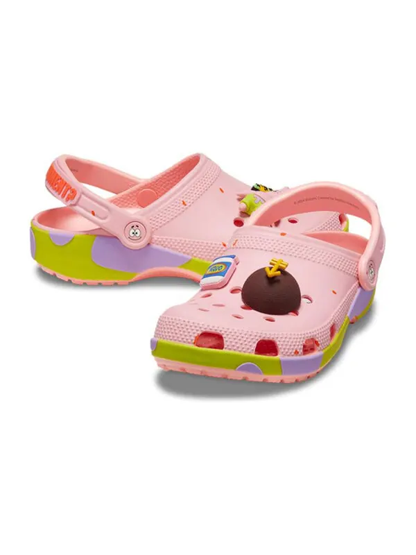 Сандалии x spongebob squarepants classic clog 'patrick' Crocs — изображение 4 из 4, розовый/зеленый