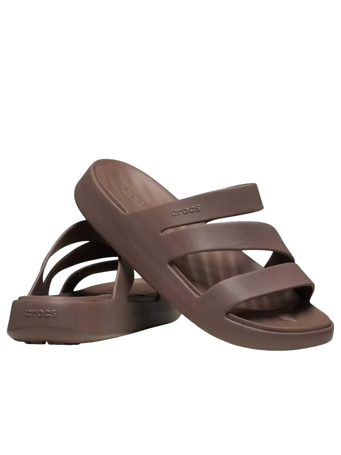 Шлепанцы Crocs Getaway Strappy 'Truffle' 209587-0LF — изображение 3 из 5, коричневый