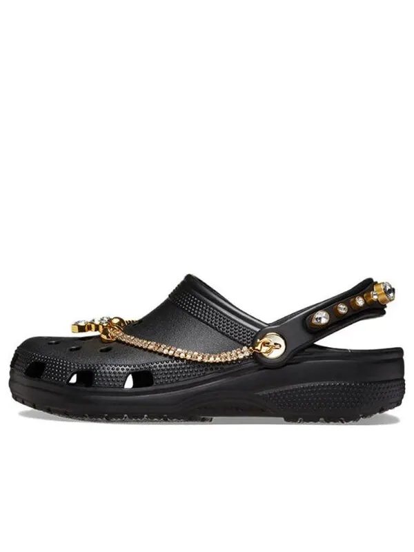 Кроссовки classic tiara clogs 'black gold' Crocs — изображение 1 из 4, черный/золотистый