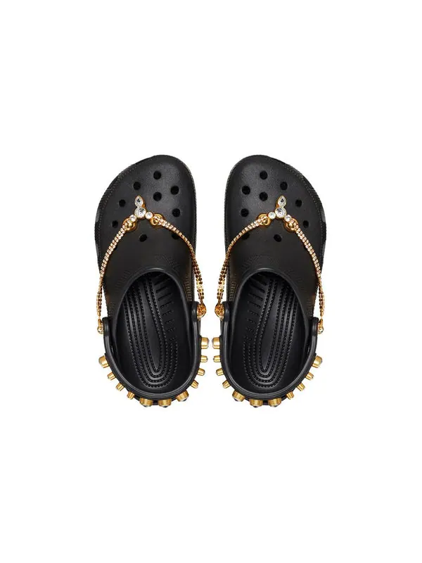 Кроссовки classic tiara clogs 'black gold' Crocs — изображение 3 из 4, черный/золотистый