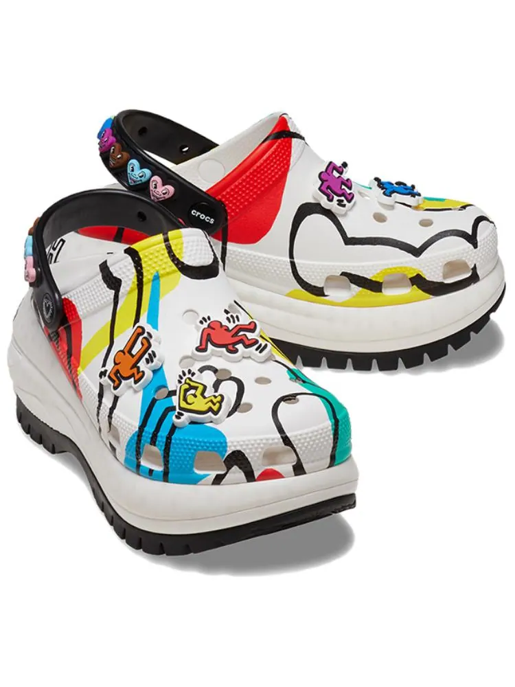 Сандалии Crocs x Keith Haring Mega Crush Clog 'White Multi' — изображение 4 из 7, белый