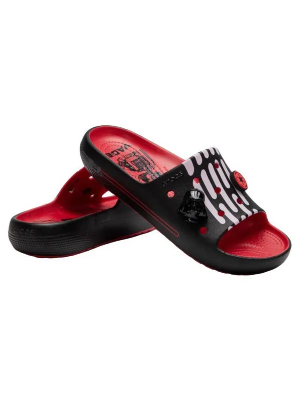 Тапочки x star wars classic slides v2 'darth vader' Crocs — изображение 3 из 4, красный/черный