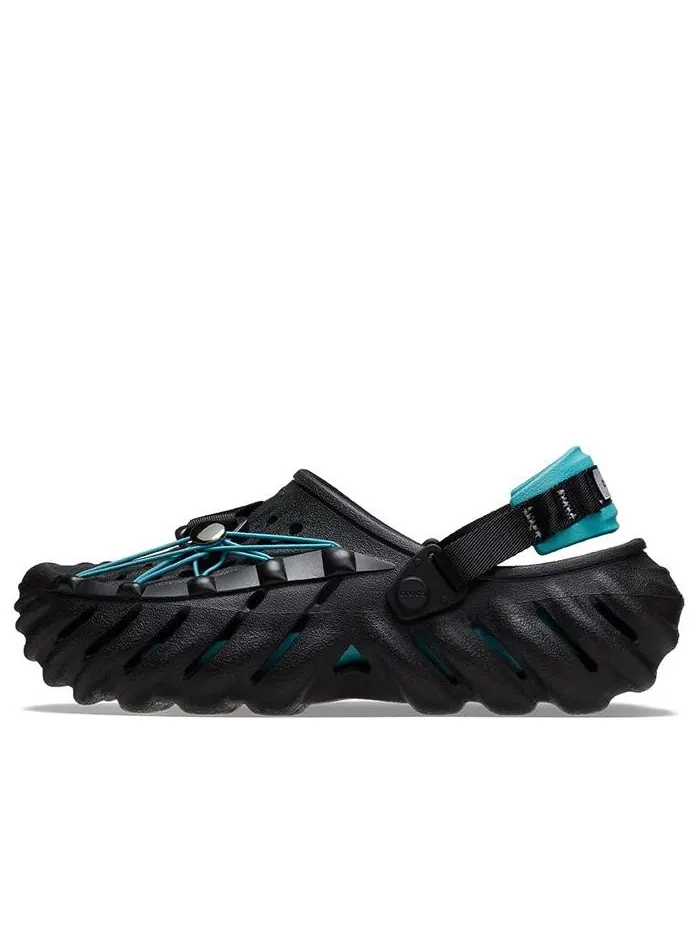 Сандалии Crocs Echo Reflective Laces Clog 'Black Teal' — изображение 1 из 6, черный