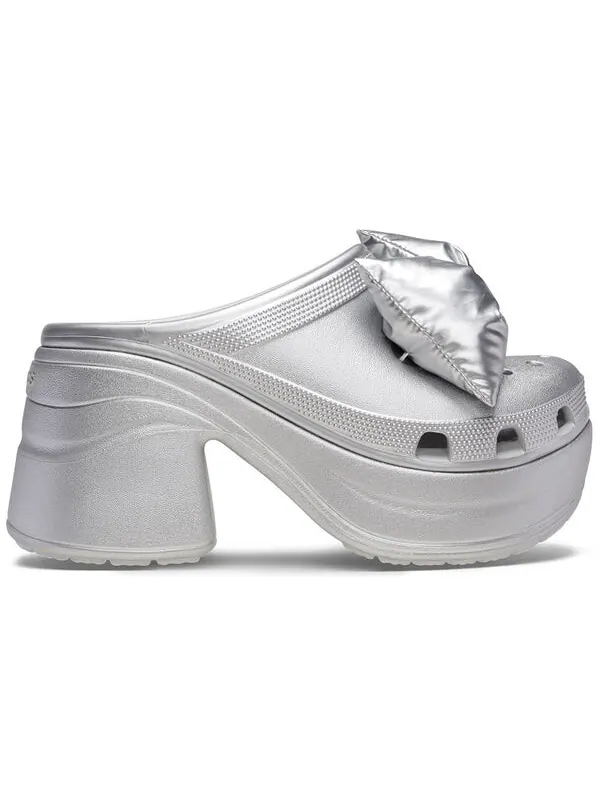 Кроссовки siren metallic bow clogs 'silver' Crocs — изображение 2 из 4, серебряный
