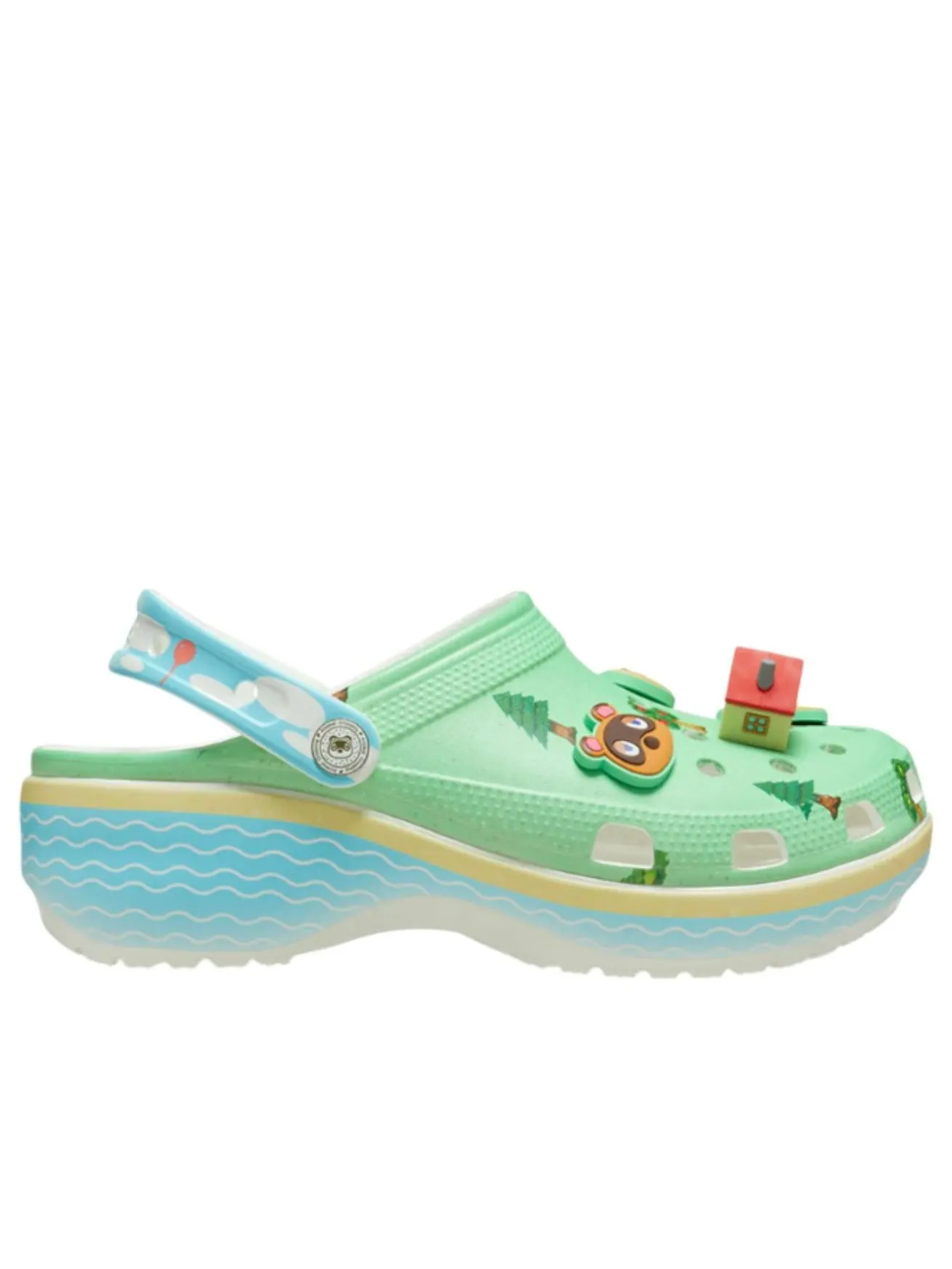 (WMNS) Crocs Platform Clog 'Animal Crossing' — изображение 3 из 4, зеленый/синий
