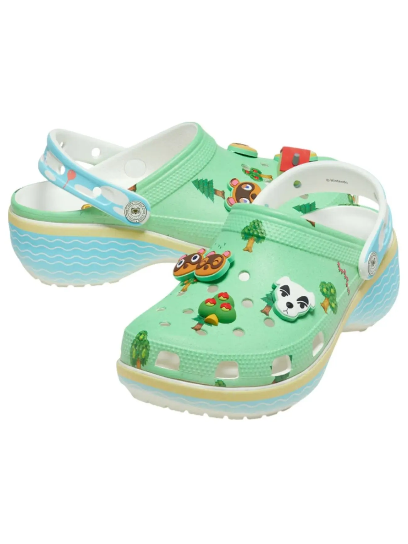 (WMNS) Crocs Platform Clog 'Animal Crossing' — изображение 4 из 4, зеленый/синий