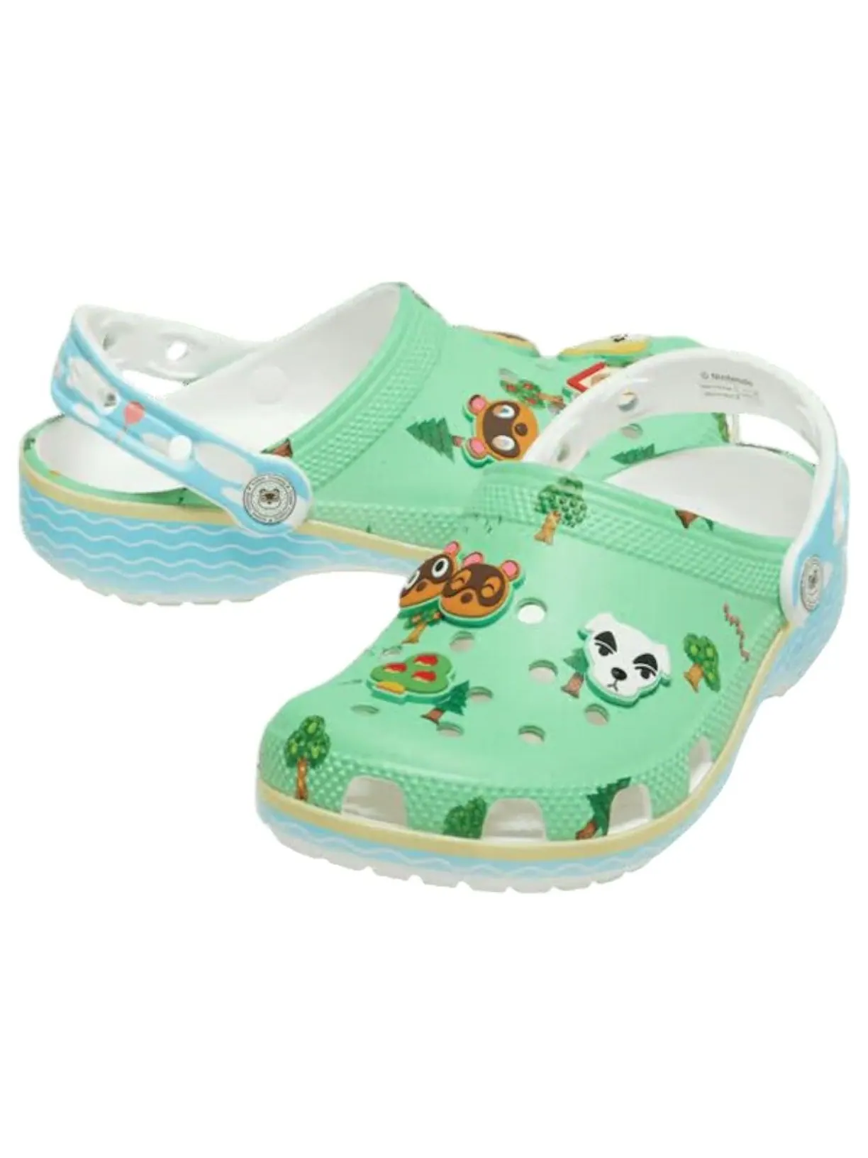 (GS) Классические сабо Crocs 'Animal Crossing' — изображение 2 из 5, зеленый/синий