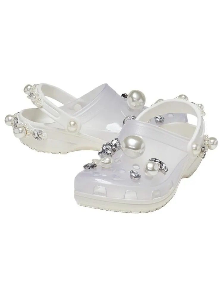Сандалии Crocs x Simone Rocha Classic Clog 'Translucent' — изображение 4 из 7, бежевый