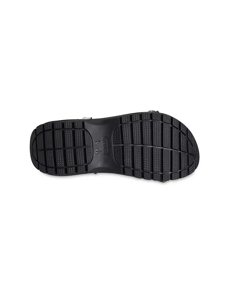 Сандалии (WMNS) Crocs Mega Crush Pearl Ruffle Sandal 'Black' — изображение 3 из 3, черный