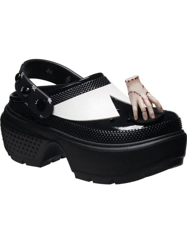Сандалии clog 'wednesday stomp' Crocs — изображение 2 из 4, черный/белый