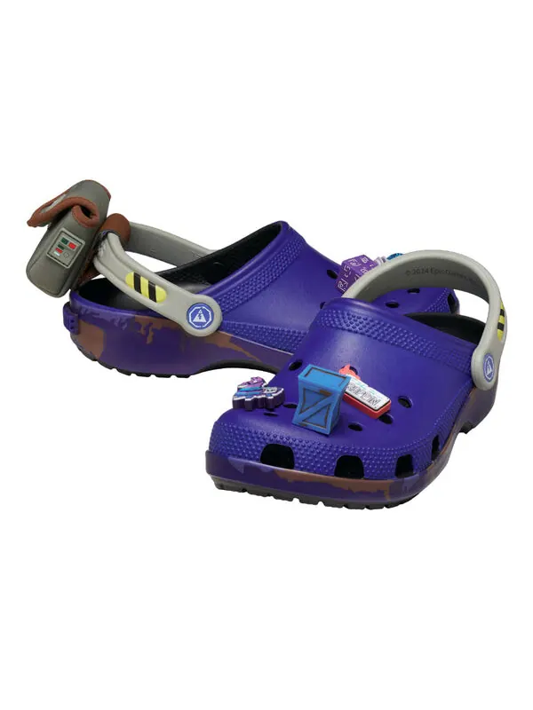 Сандалии classic clog 'fortnite battle bus' Crocs — изображение 3 из 4, синий/серый/мульти