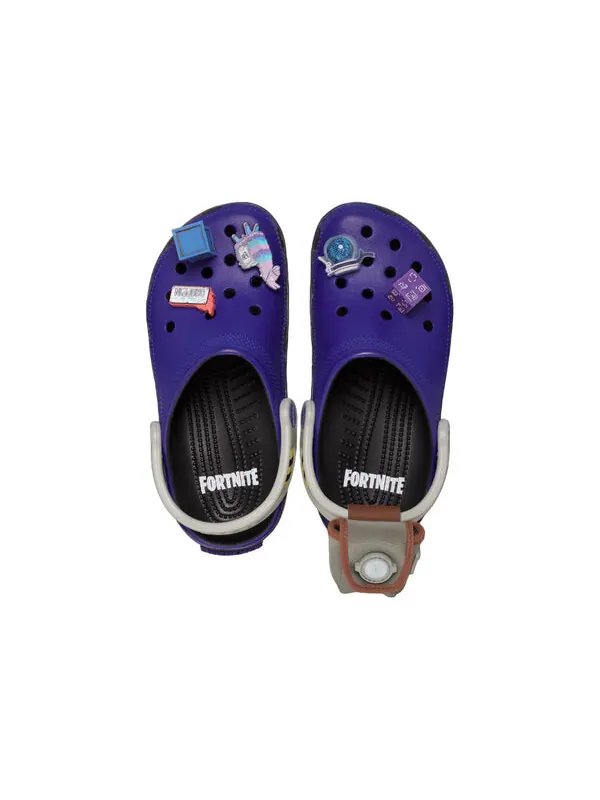 Сандалии classic clog 'fortnite battle bus' Crocs — изображение 4 из 4, синий/серый/мульти