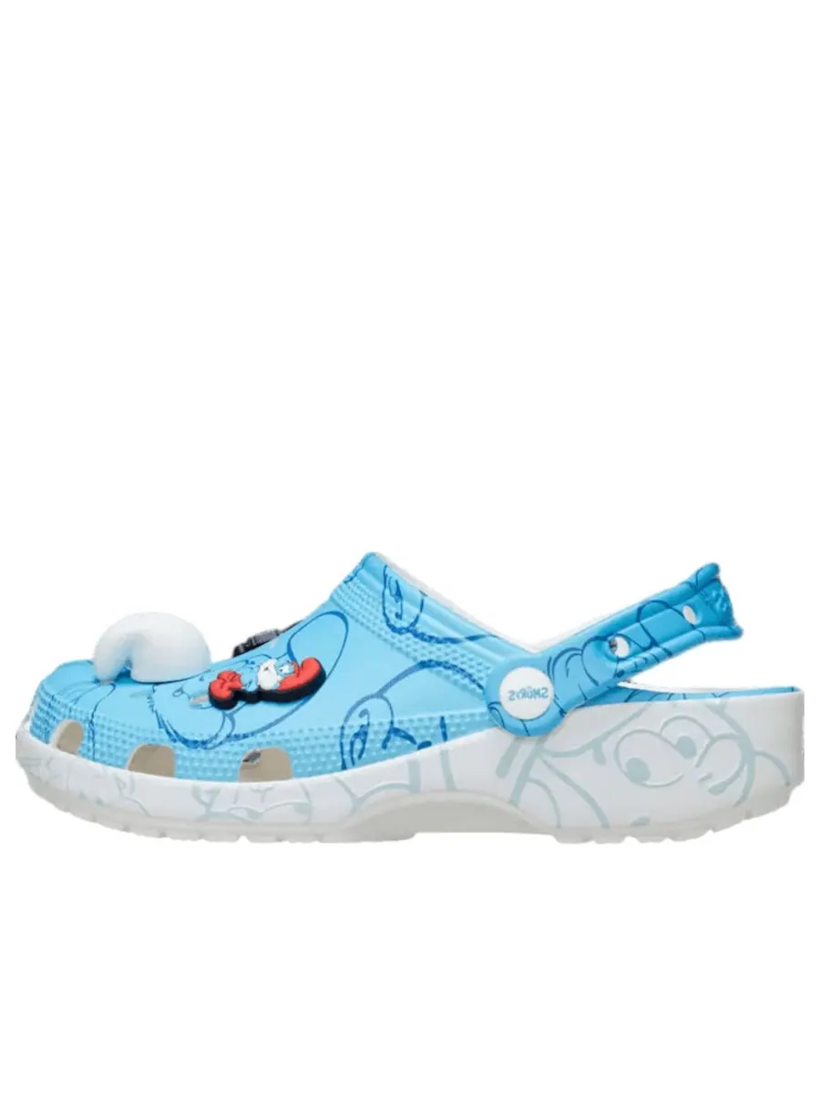 Сандалии (GS) Crocs x The Smurfs Classic Clog 'Allover Print' — изображение 1 из 5, синий