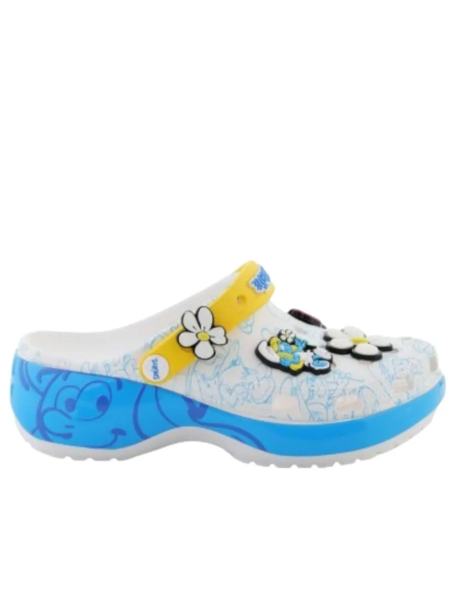 Сандалии (WMNS) Crocs x The Smurfs Platform Clog 'Smurfette' — изображение 2 из 5, белый