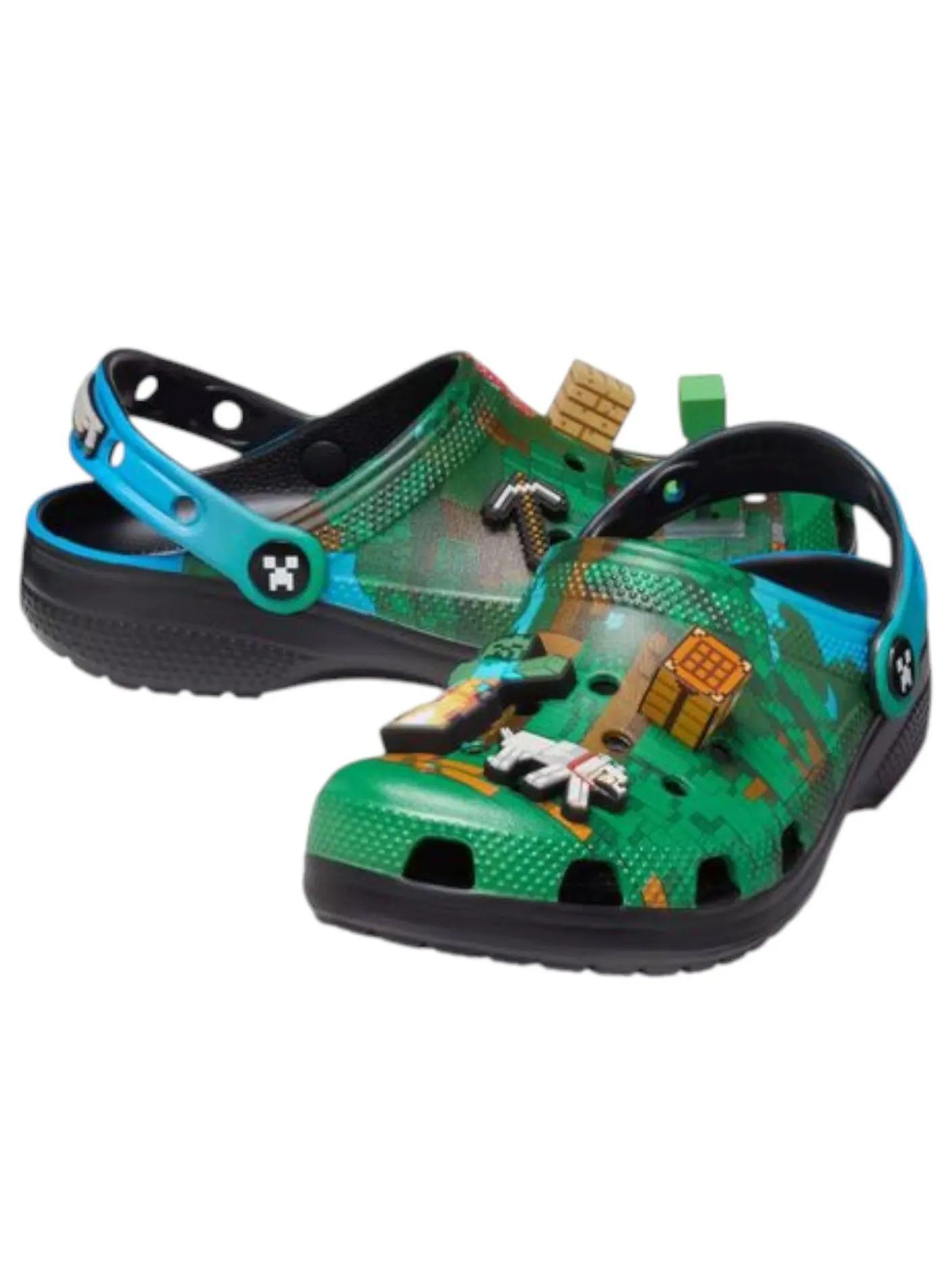 (GS) Crocs Classic Clog 'Minecraft Dark Forest' — изображение 2 из 6, зеленый