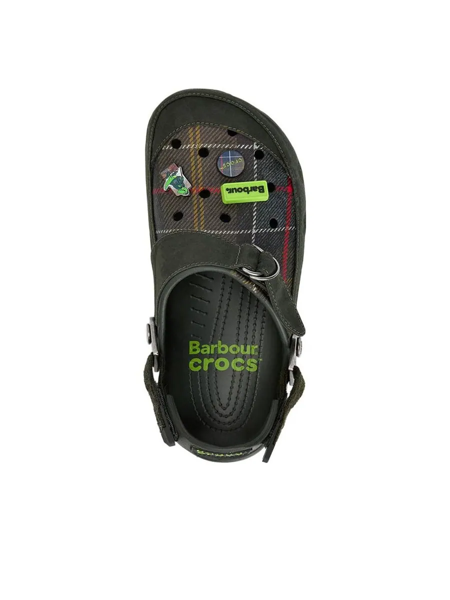 Сандалии Crocs x Barbour Clog 'Olive Plaid' — изображение 3 из 4, оливковый зеленый