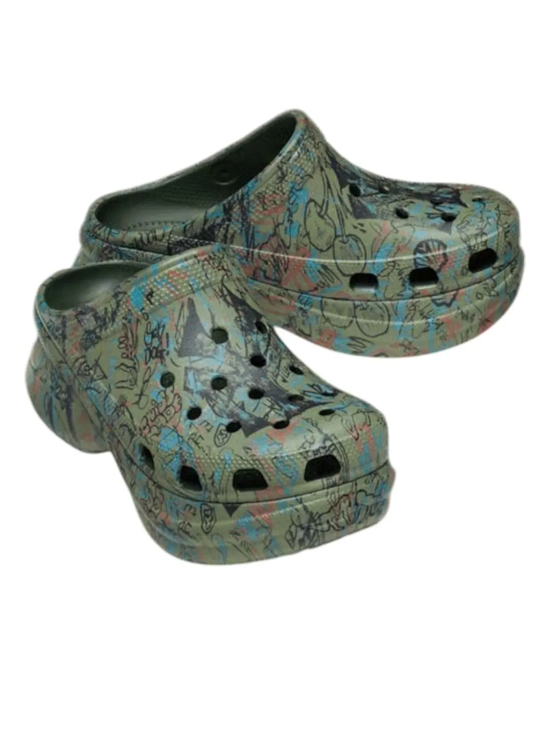 Сабо (WMNS) Crocs x Mowalola Classic Bae Clog 'Forest' — изображение 2 из 5, зеленый