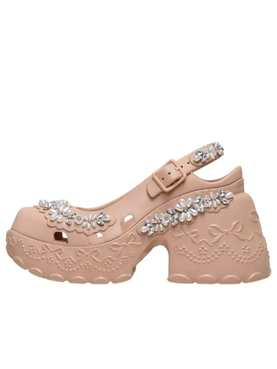 Сандалии Crocs x Simon Rocha на платформе 'Pink Caramel' 211079-7AF — изображение 1 из 4, розовый