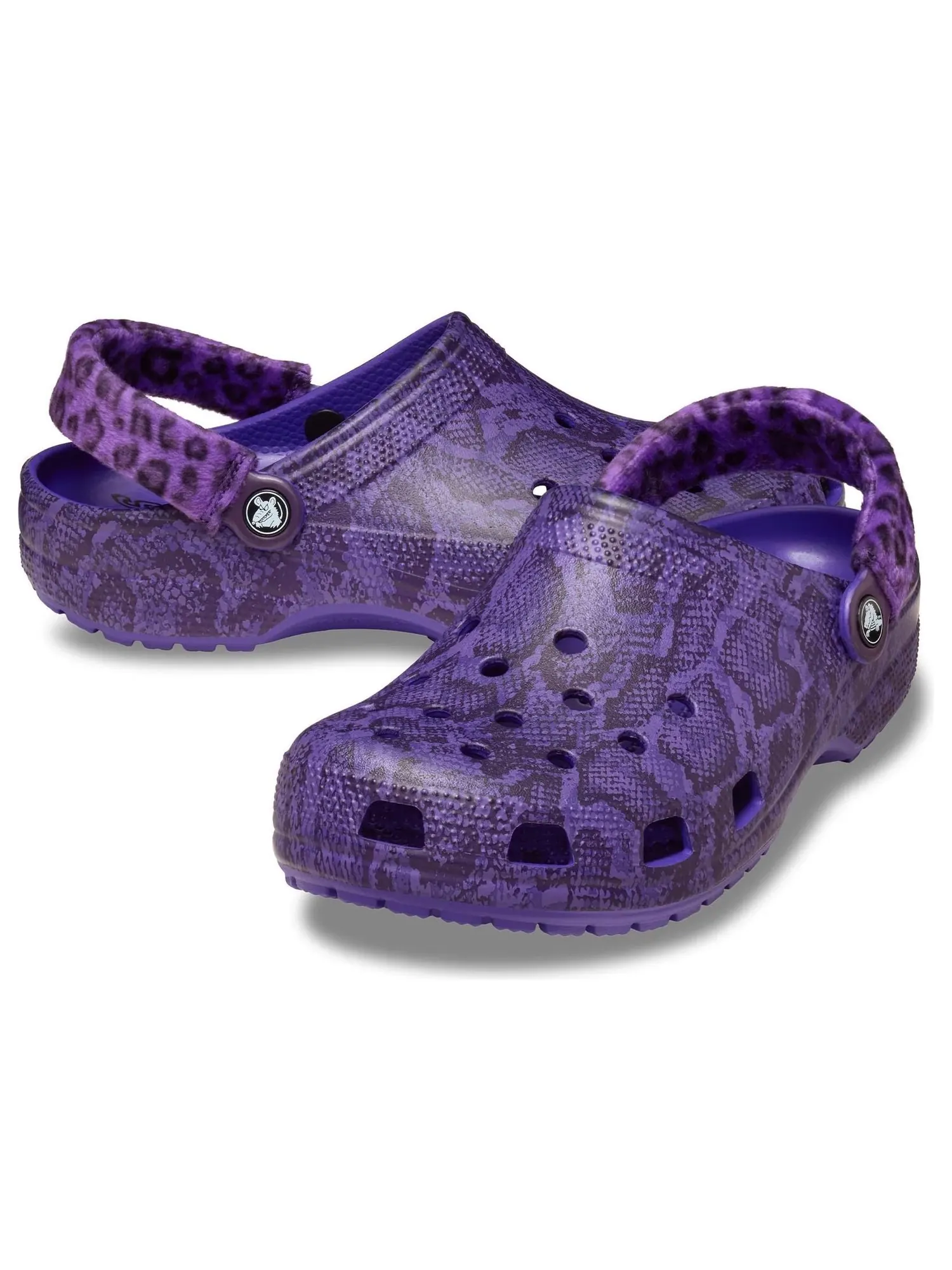 Сандалии (WMNS) Crocs x Stray Rats Classic Clog 'Ultraviolet Snakeskin' — изображение 3 из 6, фиолетовый