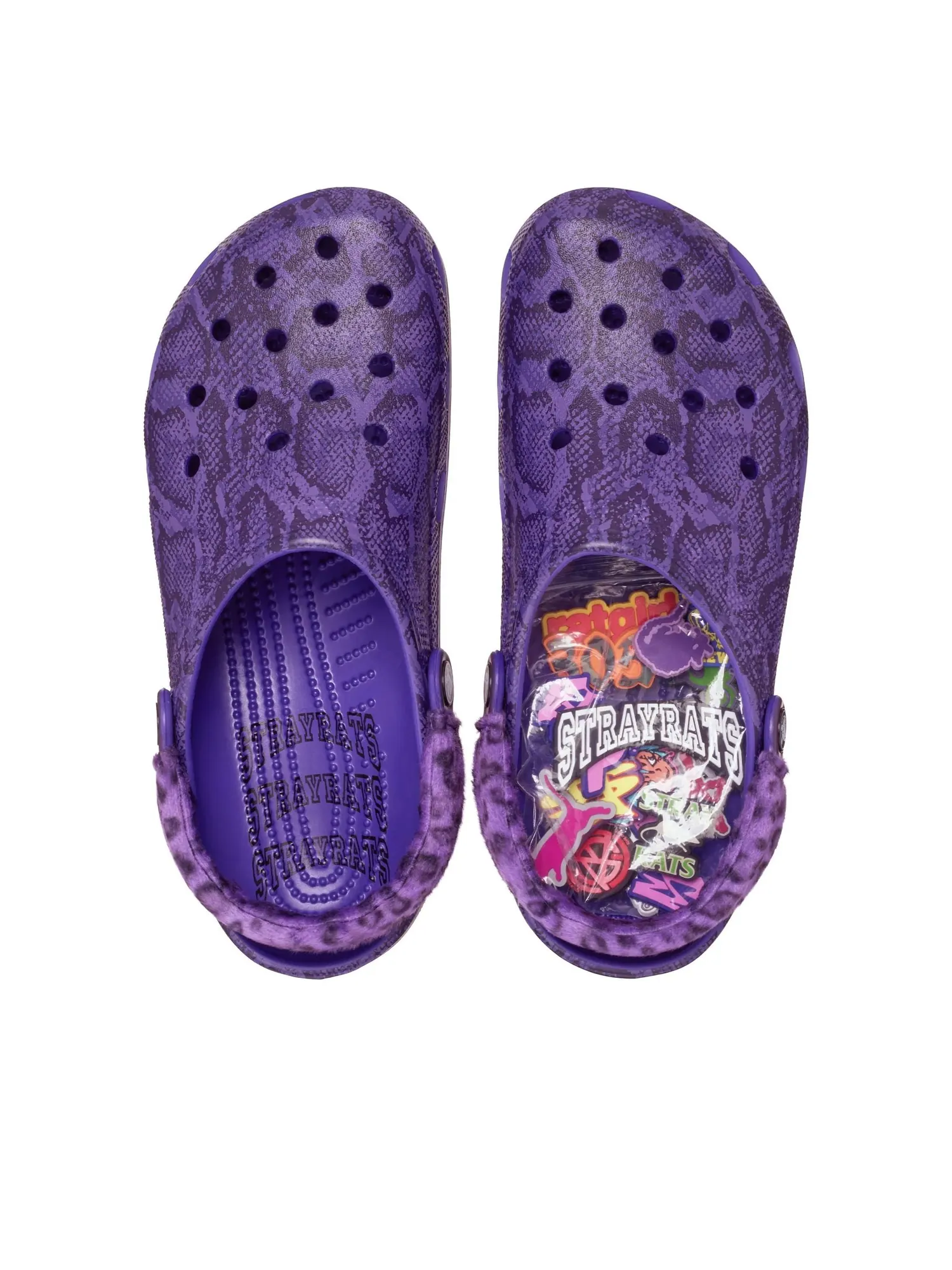 Сандалии (WMNS) Crocs x Stray Rats Classic Clog 'Ultraviolet Snakeskin' — изображение 4 из 6, фиолетовый