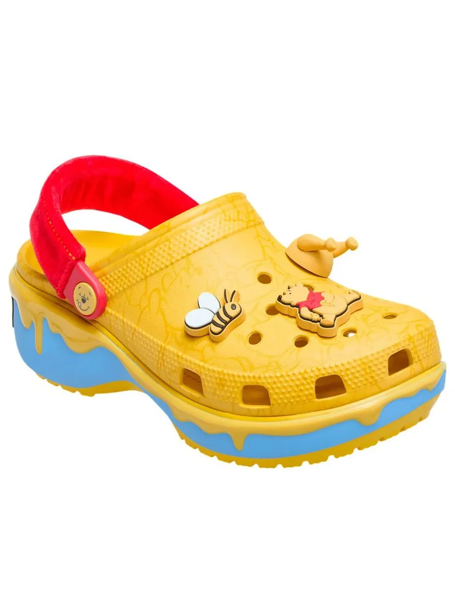 Сандалии (WMNS) Crocs x Disney Winnie the Pooh Classic Platform Clog 'Yellow Red' — изображение 2 из 6, желтый