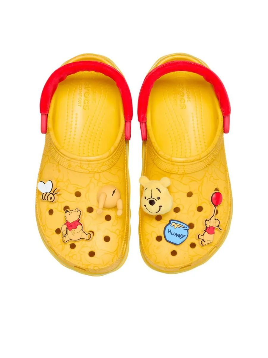 Сандалии (WMNS) Crocs x Disney Winnie the Pooh Classic Platform Clog 'Yellow Red' — изображение 4 из 6, желтый