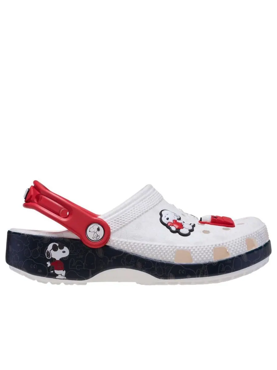 Сандалии (TD) Crocs x Peanuts Snoopy Classic Clog 'White Black' — изображение 2 из 6, белый