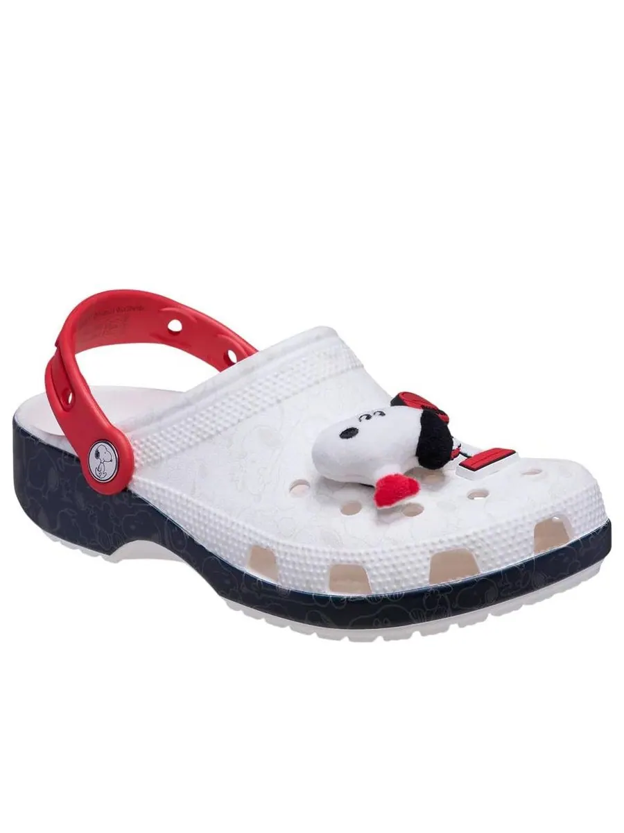 Сандалии (TD) Crocs x Peanuts Snoopy Classic Clog 'White Black' — изображение 3 из 6, белый