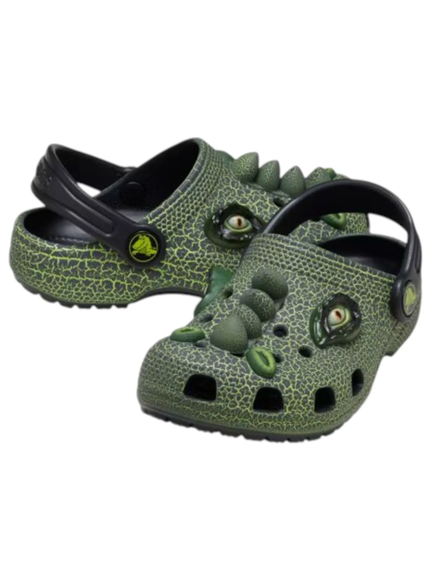 (GS) Классические сабо Crocs 'IAM Scary Dino' — изображение 2 из 7, зеленый/черный
