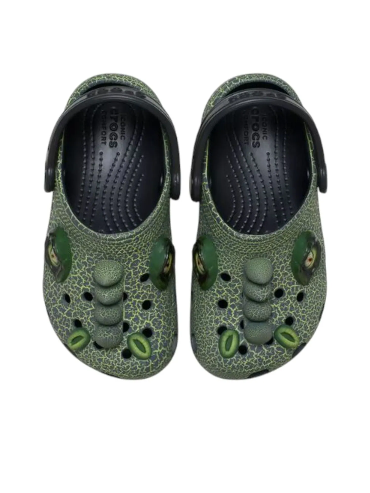 (GS) Классические сабо Crocs 'IAM Scary Dino' — изображение 3 из 7, зеленый/черный