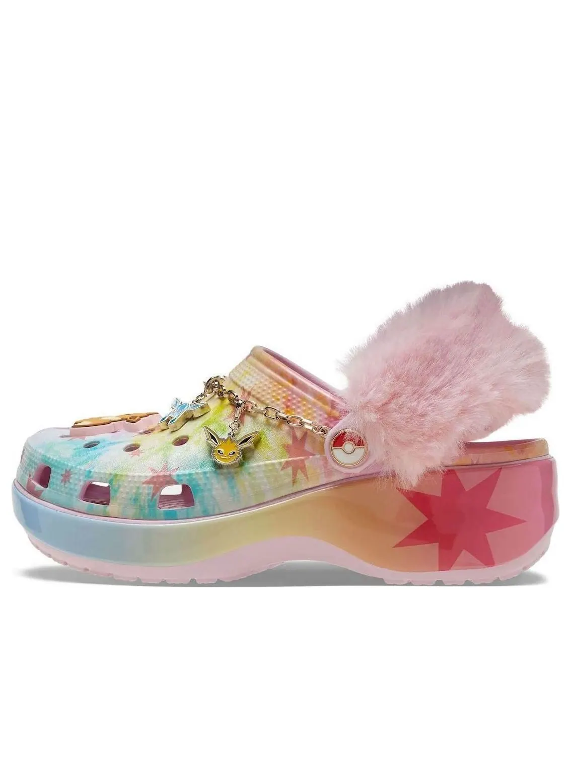 (WMNS) Crocs x Pokemon Classic Platform Clog 'Eevee' — изображение 1 из 6, розовый/мульти
