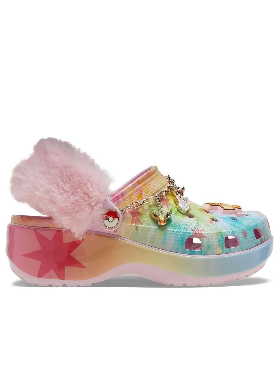 (WMNS) Crocs x Pokemon Classic Platform Clog 'Eevee' — изображение 2 из 6, розовый/мульти