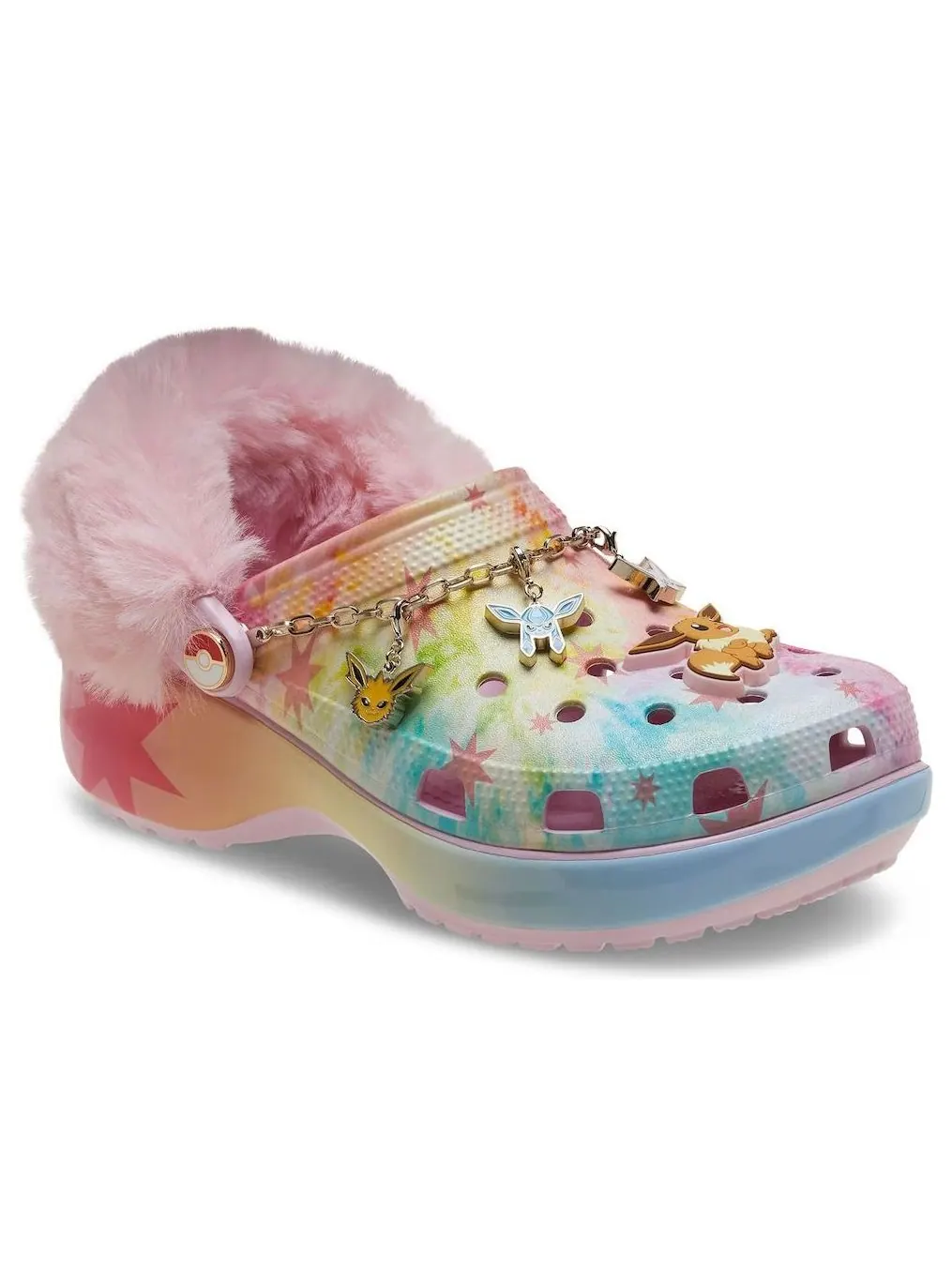 (WMNS) Crocs x Pokemon Classic Platform Clog 'Eevee' — изображение 3 из 6, розовый/мульти