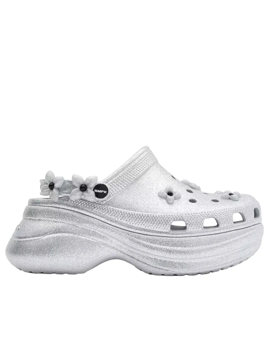 (WMNS) Crocs x SMFK Bae Clog 'Silver Glitter' — изображение 2 из 5, серебристый