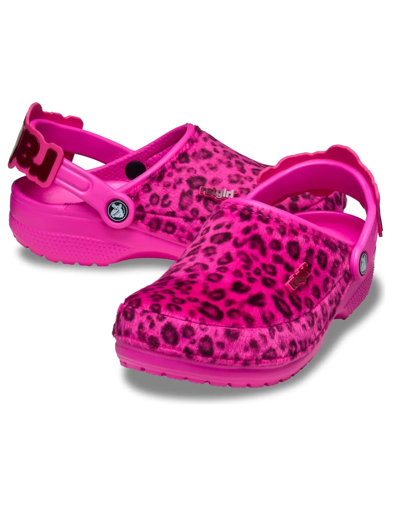 (WMNS) Crocs x Stray Rats Классические сабо «Размытый розовый леопардовый принт» — изображение 1 из 6