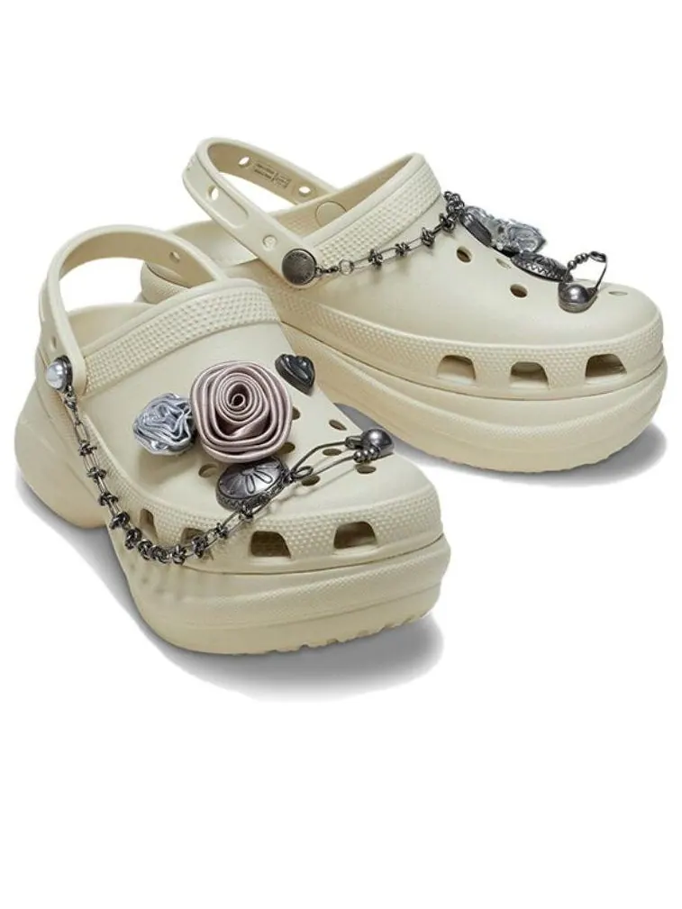 Кроссовки (WMNS) Crocs Bae Rebel Rose Clog 'Bone' — изображение 3 из 5, бежевый